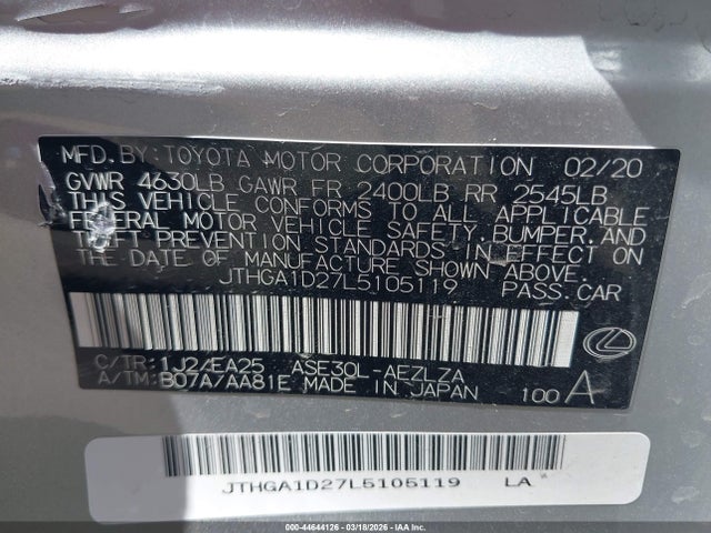 JTHGA1D27L5105119 Lexus IS 300