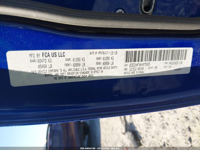 Aukcja sprzedaży 2019 Dodge Charger Police Rwd, vin: 2C3CDXAT4KH575935, numer aukcji: 44644156
