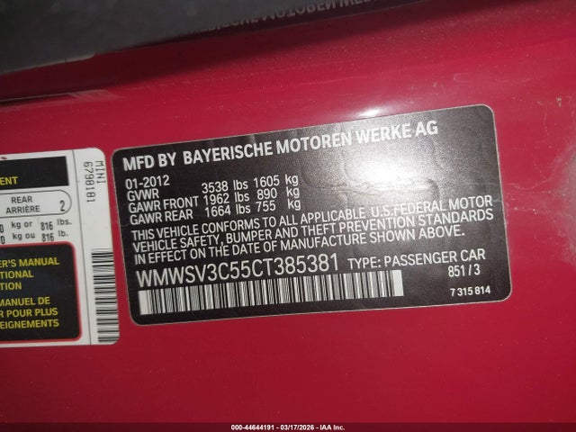 2012 MINI COOPER S WMWSV3C55CT385381 Photo 8