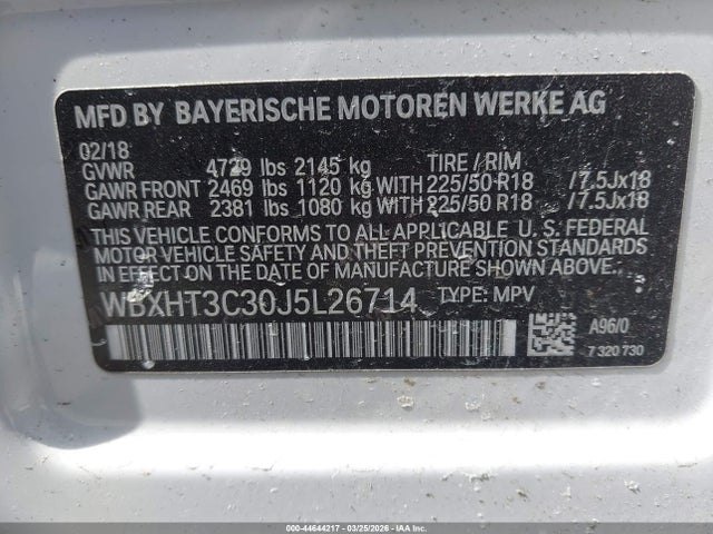 Продаж на аукціоні авто 2018 Bmw X1 Xdrive28i, vin: WBXHT3C30J5L26714, номер лоту: 44644217