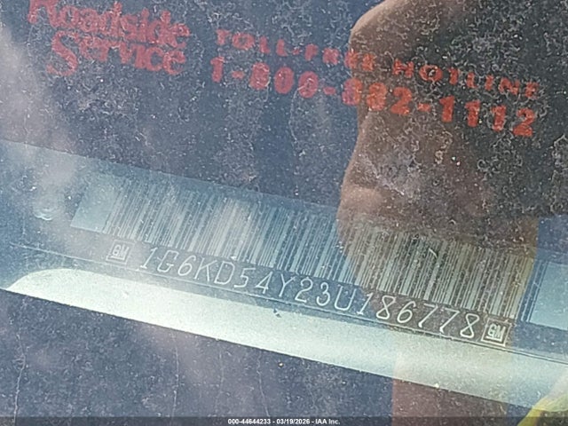 Продаж на аукціоні авто 2003 Cadillac Deville Standard, vin: 1G6KD54Y23U186778, номер лоту: 44644233