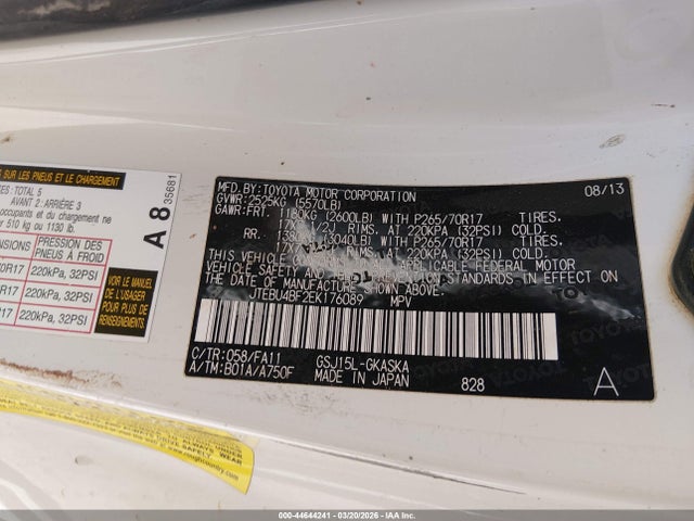 Toyota FJ Cruiser 2014 JTEBU4BF2EK176089 Image 9