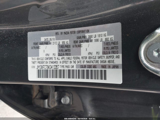 Aukcja sprzedaży 2019 Mazda Cx-3 Touring, vin: JM1DKFC78K0413357, numer aukcji: 44644245
