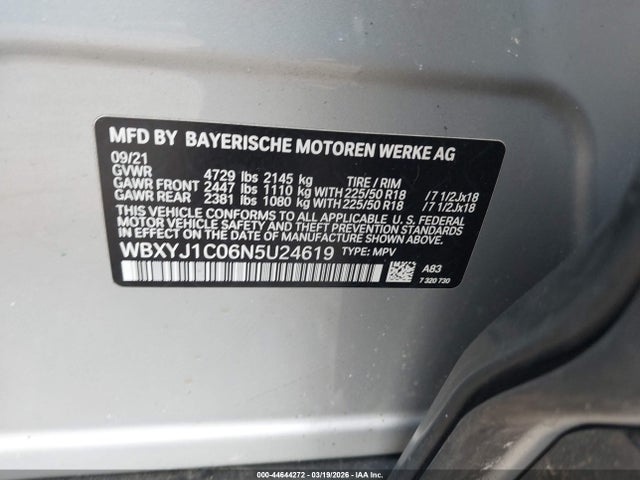 Продаж на аукціоні авто 2022 Bmw X2 Xdrive28i, vin: WBXYJ1C06N5U24619, номер лоту: 44644272