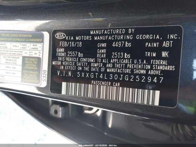 2018 KIA OPTIMA 5XXGT4L30JG252947 Photo 8