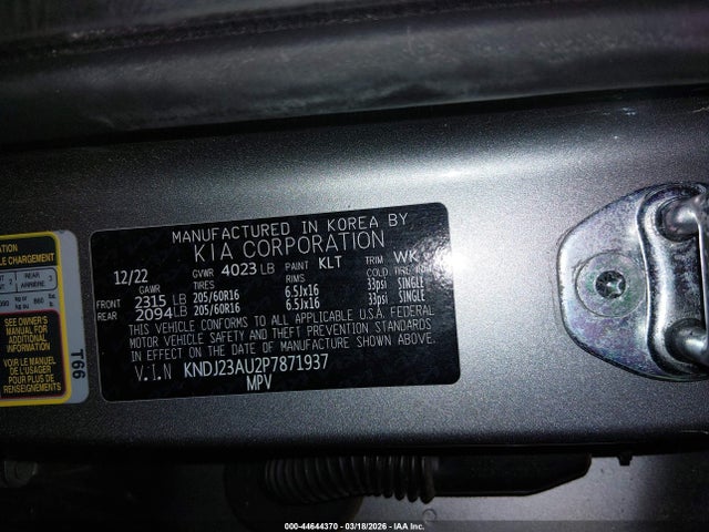KNDJ23AU2P7871937 KIA SOUL LX