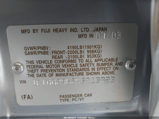 2004 SUBARU IMPREZA JF1GG29624G813923 Photo 8