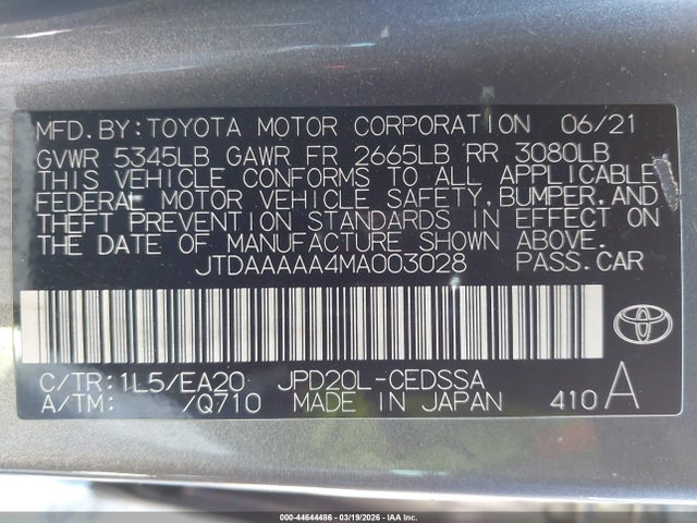 JTDAAAAA4MA003028 Toyota Mirai Xle