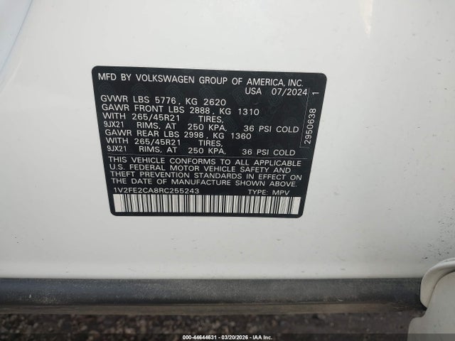 2024 VOLKSWAGEN ATLAS CROSS SPORT 1V2FE2CA8RC255243 Photo 8