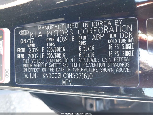 Продаж на аукціоні авто 2017 Kia Niro Ex, vin: KNDCC3LC3H5071610, номер лоту: 44644654