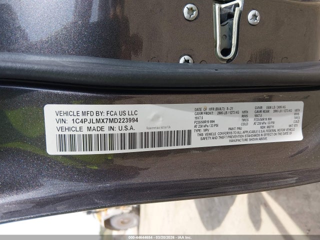 2021 JEEP CHEROKEE 1C4PJLMX7MD223994 Photo 8