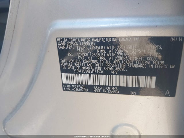 Toyota Rav4 Xle 2014 2T3RFREV6EW171434 Image 9