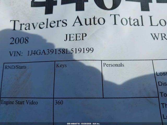 2008 JEEP WRANGLER 1J4GA39158L519199 Photo 8