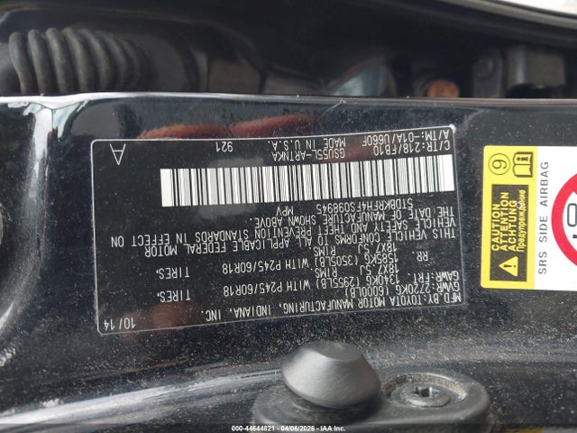 Toyota Highlander Le V6 2015 5TDBKRFH4FS098945 Image 9