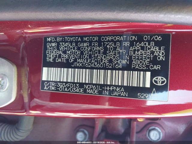 2006 SCION XA JTKKT624360152164 Photo 8
