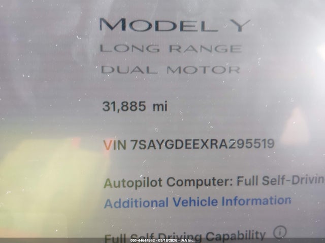 Продаж на аукціоні авто 2024 Tesla Model Y Long Range Dual Motor All-wheel Drive, vin: 7SAYGDEEXRA295519, номер лоту: 44644962