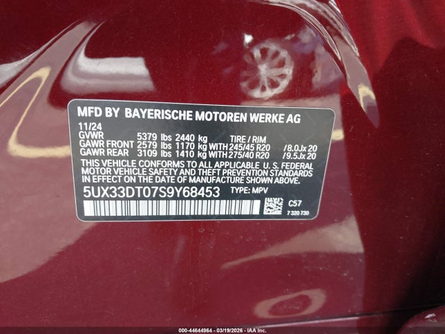 5UX33DT07S9Y68453 BMW X4 Xdrive30i
