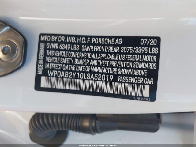 Porsche TAYCAN 4S 2020 WP0AB2Y10LSA52019 Image 9