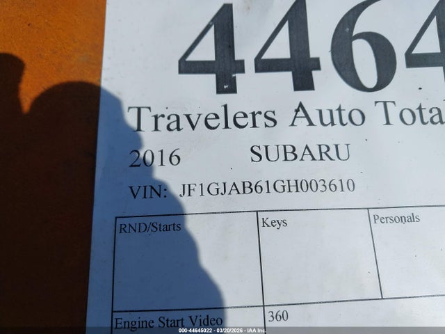 2016 Subaru Impreza 2.0i Premium მანქანა იყიდება აუქციონზე, vin: JF1GJAB61GH003610, აუქციონის ნომერი: 44645022