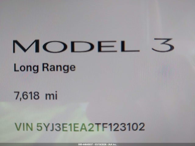 5YJ3E1EA2TF123102 Tesla Model 3 Premium Rear-wheel Drive/standard Rear-wheel Drive