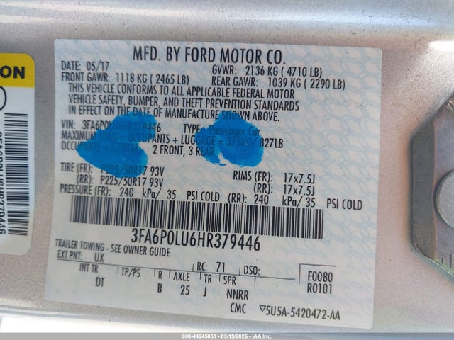 Ford Fusion Hybrid Se 2017 3FA6P0LU6HR379446 Image 9