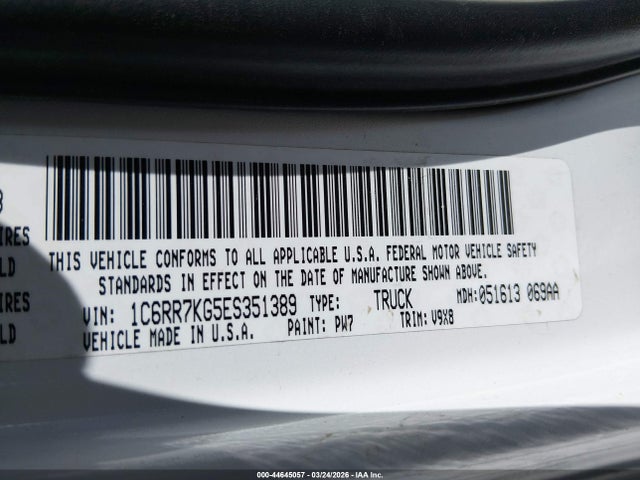 Aukcja sprzedaży 2014 Ram 1500 Tradesman, vin: 1C6RR7KG5ES351389, numer aukcji: 44645057