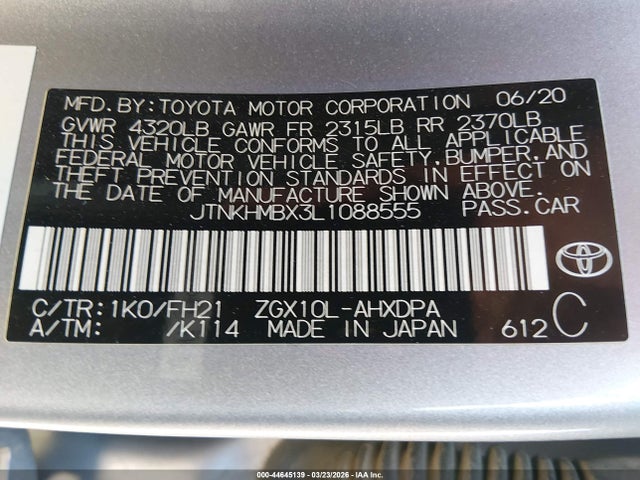 JTNKHMBX3L1088555 Toyota C-HR LE