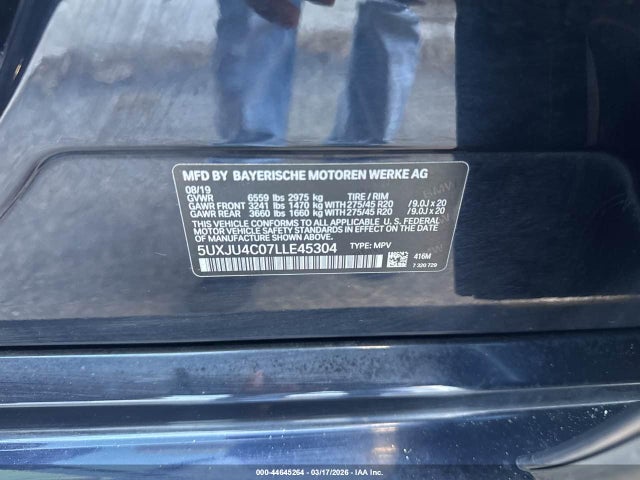 2020 Bmw X5 M50i მანქანა იყიდება აუქციონზე, vin: 5UXJU4C07LLE45304, აუქციონის ნომერი: 44645264