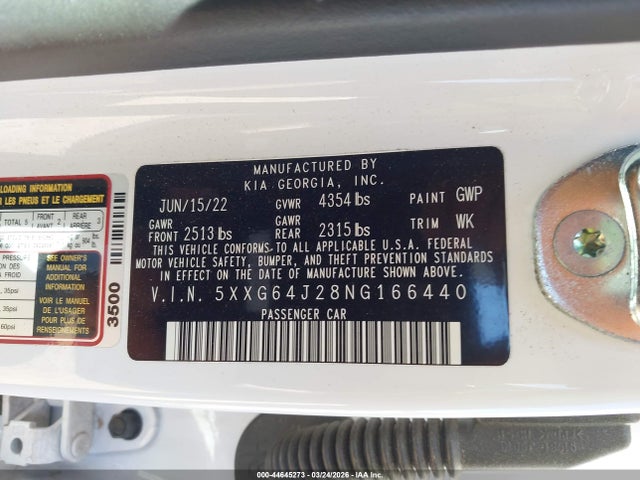 2022 KIA K5 5XXG64J28NG166440 Photo 8