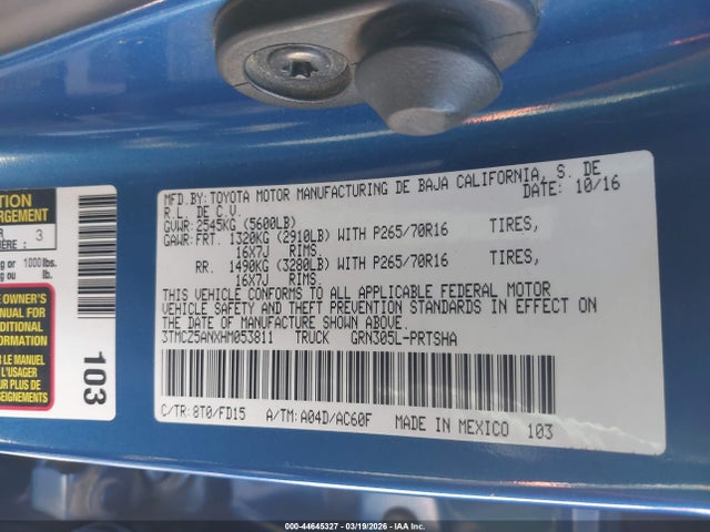 3TMCZ5ANXHM053811 Toyota Tacoma Trd Off Road