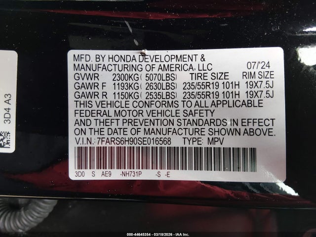 7FARS6H90SE016568 Honda Cr-v Hybrid Sport Touring