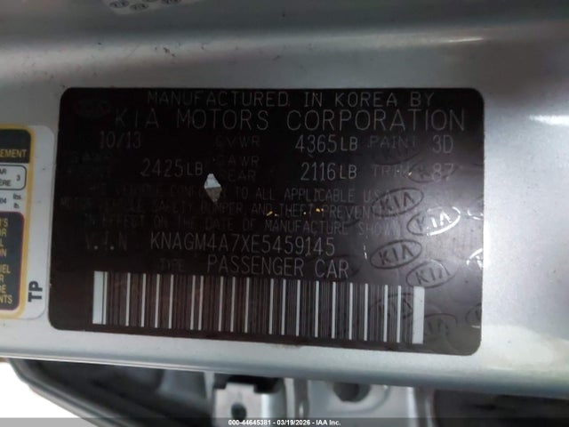 KIA Optima Lx 2014 KNAGM4A7XE5459145 Image 9