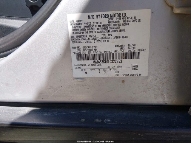 2020 FORD ECOSPORT MAJ6S3KL0LC322353 Photo 8