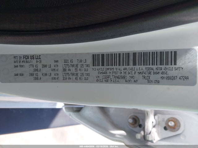 Продаж на аукціоні авто 2019 Ram 1500 Rebel  4x4 5'7 Box, vin: 1C6SRFLT7KN629081, номер лоту: 44645506
