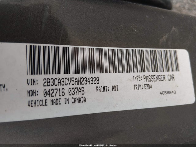 Aukcja sprzedaży 2010 Dodge Charger Sxt, vin: 2B3CA3CV5AH234328, numer aukcji: 44645581