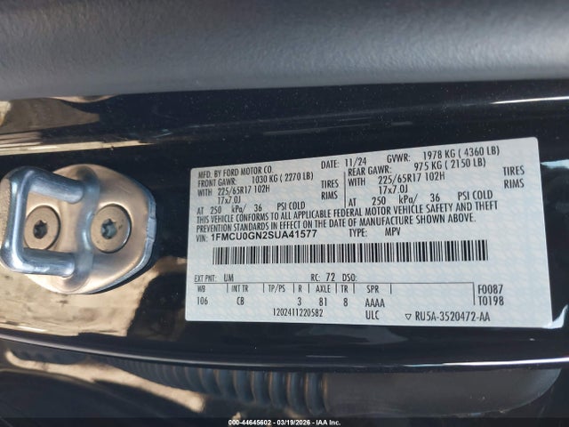 2025 FORD ESCAPE 1FMCU0GN2SUA41577 Photo 8