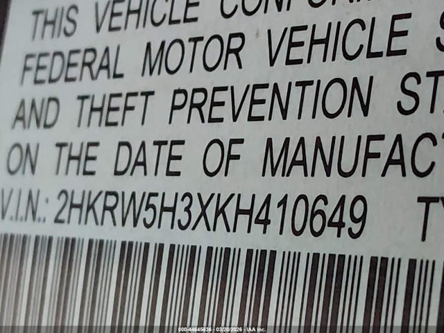 2HKRW5H3XKH410649 Honda CR-V LX