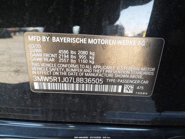 3MW5R1J07L8B36505 BMW 330I