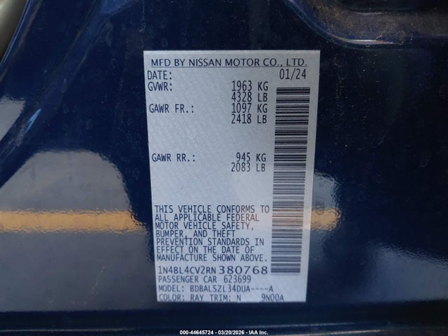 2024 NISSAN ALTIMA 1N4BL4CV2RN380768 Photo 8