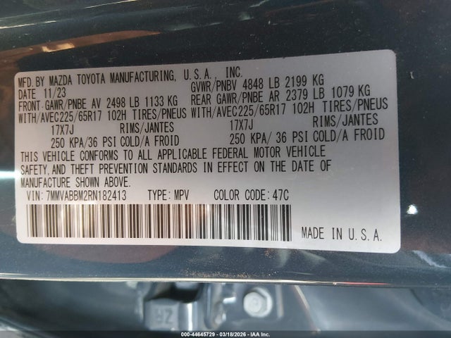 Aukcja sprzedaży 2024 Mazda Cx-50 2.5 S Preferred, vin: 7MMVABBM2RN182413, numer aukcji: 44645729