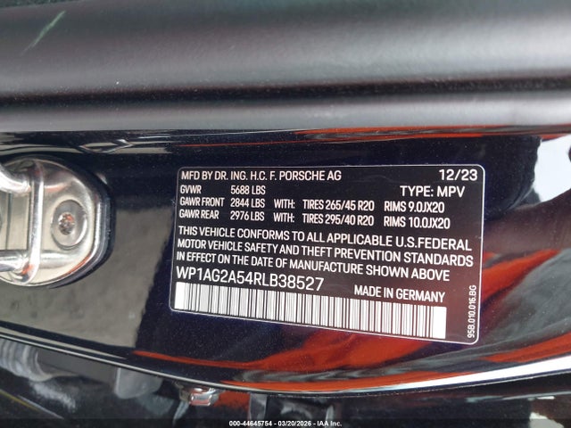 Продаж на аукціоні авто 2024 Porsche Macan S, vin: WP1AG2A54RLB38527, номер лоту: 44645754