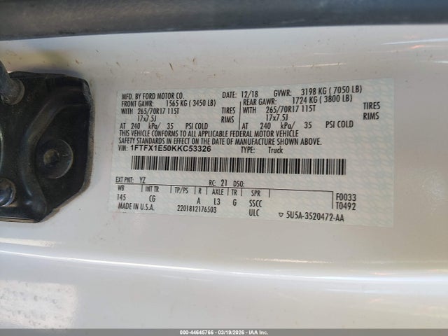 2019 FORD F-150 1FTFX1E50KKC53326 Photo 8