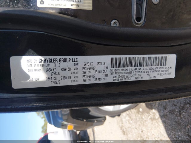 2012 Jeep Patriot Latitude მანქანა იყიდება აუქციონზე, vin: 1C4NJRFB6CD624771, აუქციონის ნომერი: 44645783