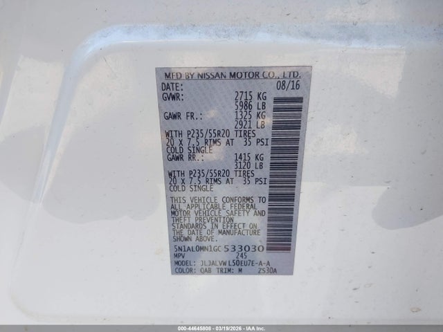 2016 INFINITI QX60 5N1AL0MN1GC533030 Photo 8