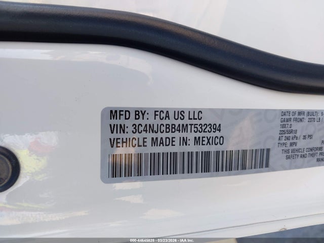 Jeep Compass Altitude Fwd 2021 3C4NJCBB4MT532394 Image 9