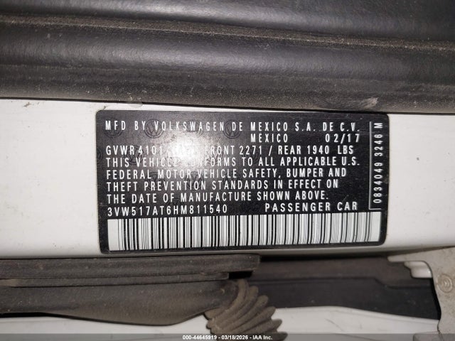 2017 VOLKSWAGEN BEETLE 3VW517AT6HM811540 Photo 8