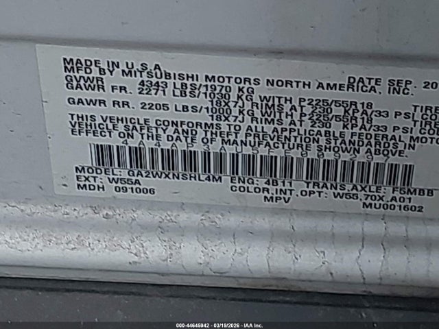 Продаж на аукціоні авто 2015 Mitsubishi Outlander Sport Es, vin: 4A4AP3AU5FE009297, номер лоту: 44645942