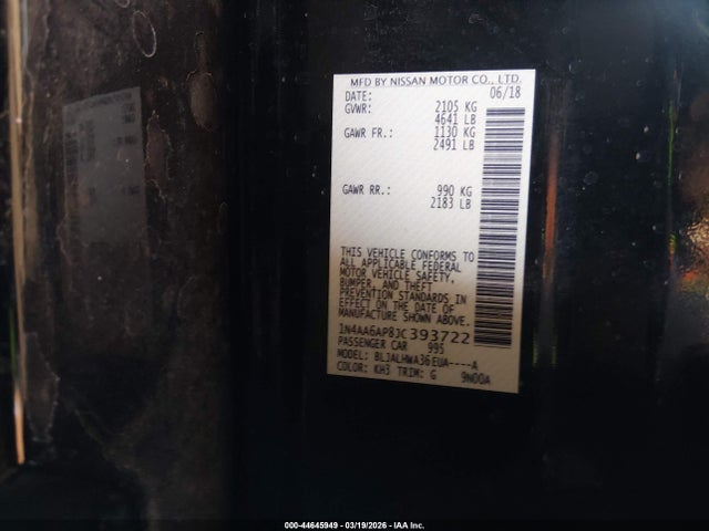 2018 NISSAN MAXIMA 1N4AA6AP8JC393722 Photo 8