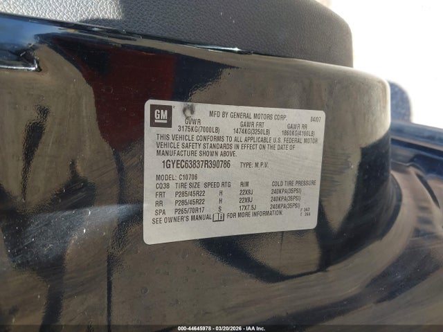 2007 CADILLAC ESCALADE 1GYEC63837R390786 Photo 8