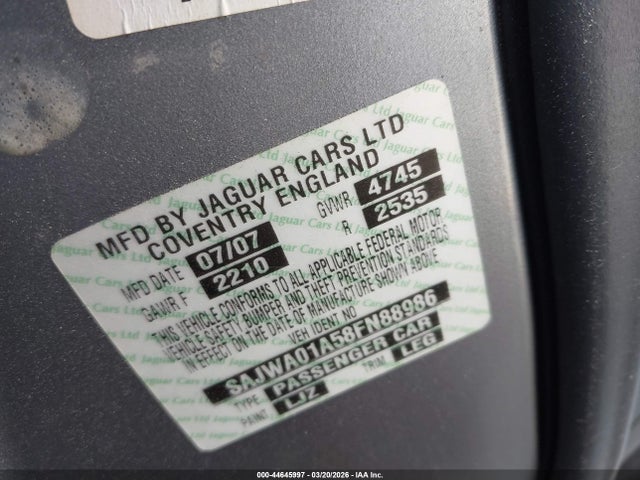 2008 JAGUAR S-TYPE SAJWA01A58FN88986 Photo 8